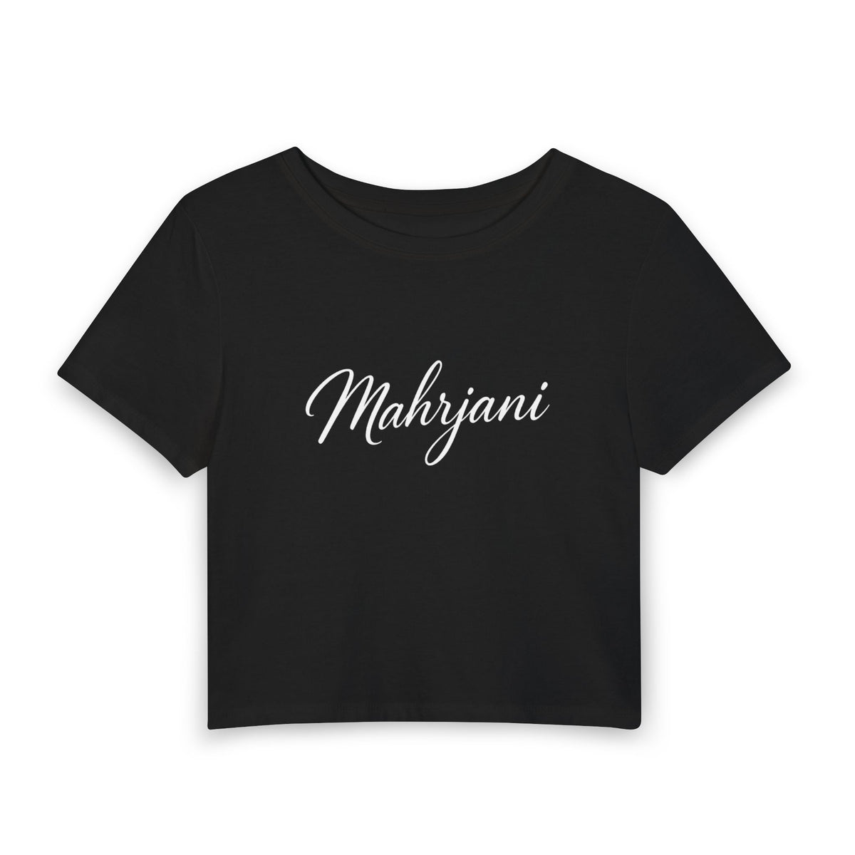 Mahrijani Script Crop Tee — Women's Stylish Name Graphic Baby Tee